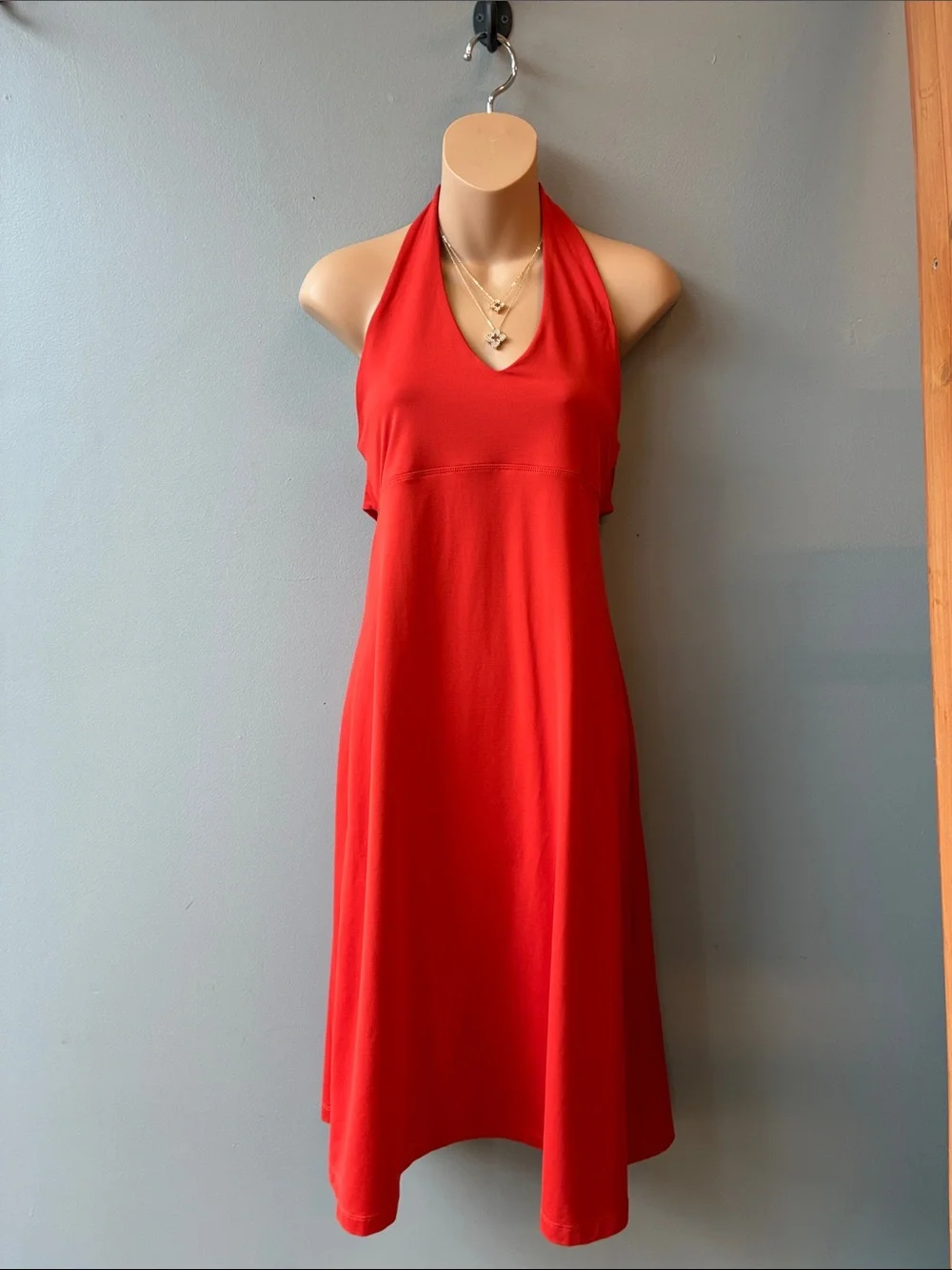 Patagonia Morning Glory Orange Halter Midi Dress, Medium - Picture 2 of 7
